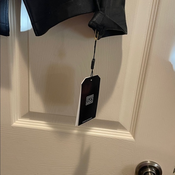 Clara SunWoo Women's Black Liquid Leather Jacket XL - Picture 5 of 7